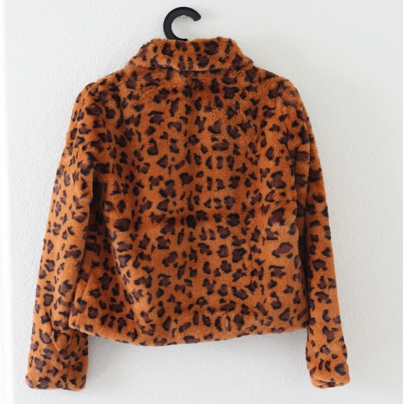 Brave Soul Carla Faux Fur Leopard Jacket- 4P- NWT - Picture 11 of 16